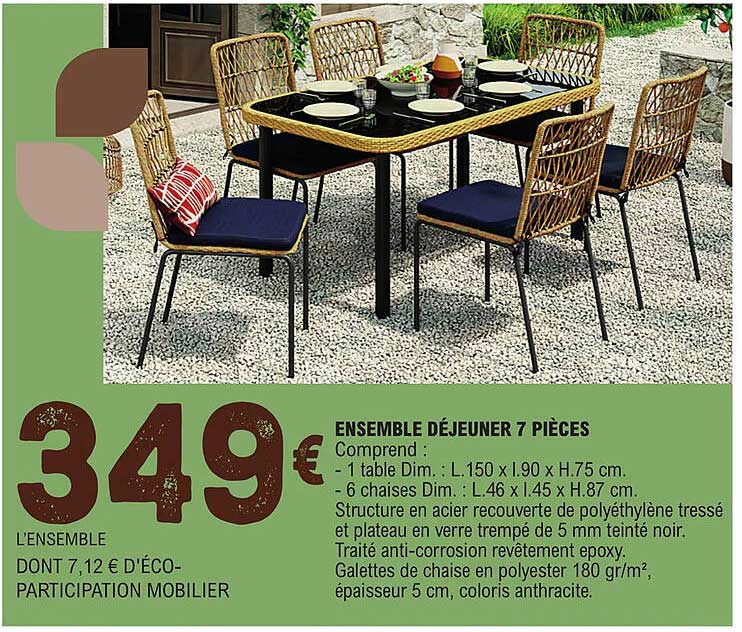 Ensemble Déjeuner 7 Pièces