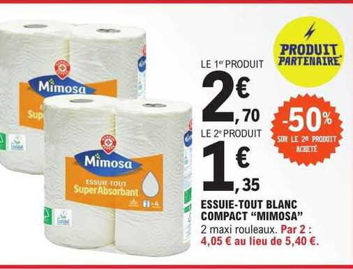 essuie-tout blanc compact "mimosa"
