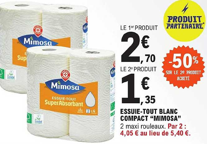 essuie-tout blanc compact "mimosa"
