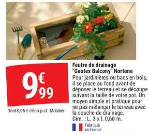 feutre de drainage "geotex balcony" nortene