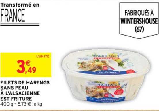 filets de harengs sans peau à l'alsacienne est friture