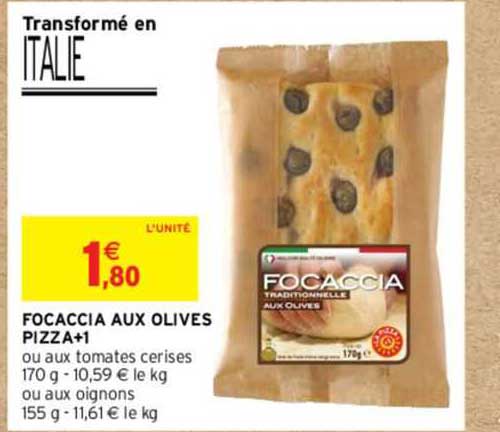 Focaccia Aux Olives Pizza+1