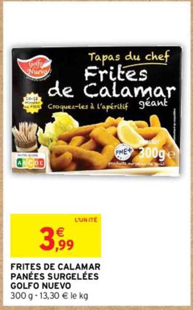 frites de calamar panées surgelées golfo nuevo