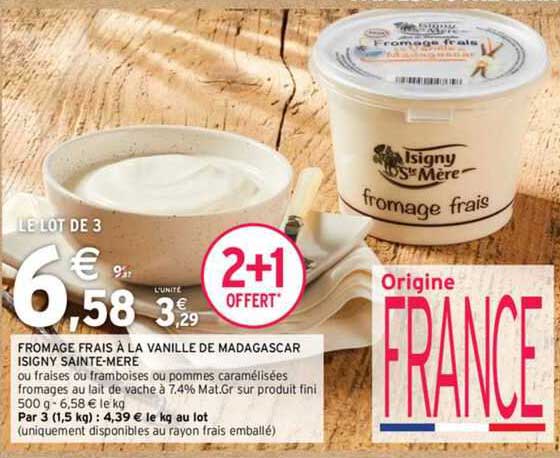 Fromage Frais à La Vanille De Madagascar Isigny Sainte-mère