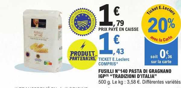 fusilli n°140 pasta di gragnano igp "tradizioni d'italia"