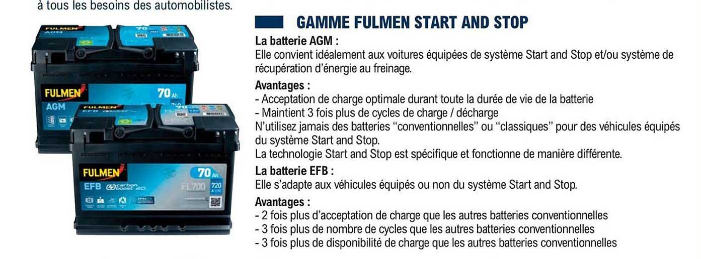 gamme fulmen start and stop