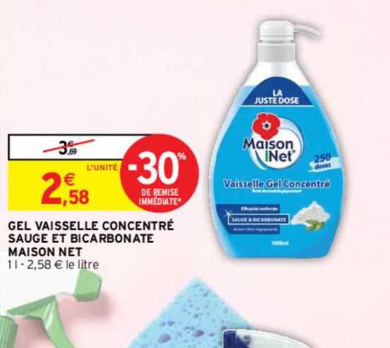 gel vaisselle concentré sauge et bicarbonate maison net