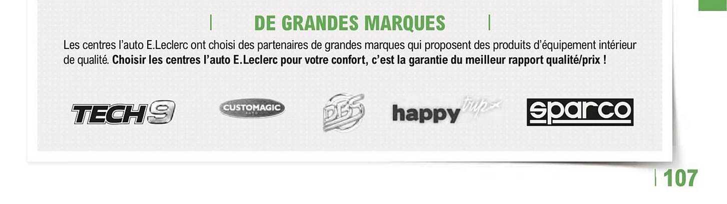 grandes marques tech9, customagic, dbs, happy trips, sparco