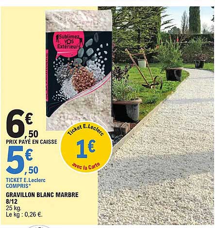 gravillon blanc marbre 8/12