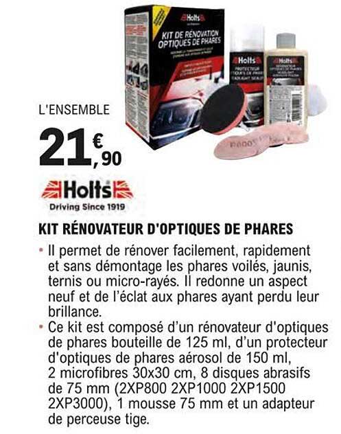 holts kit rénovateur d'optiques de phares