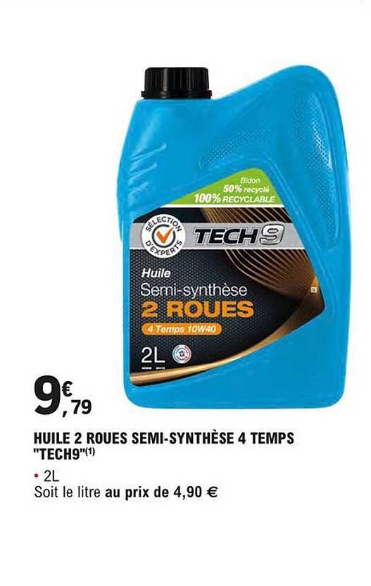 huile 2 roues semi-synthèse 4 temps "tech9"