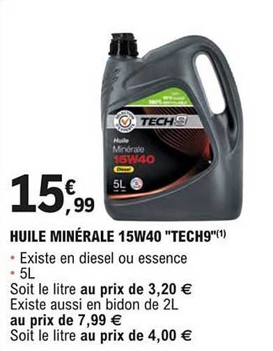 Huile Minérale 15w40 "tech9"