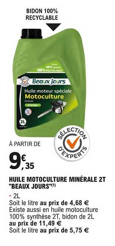 huile motoculture minérale 2t "beaux jours"