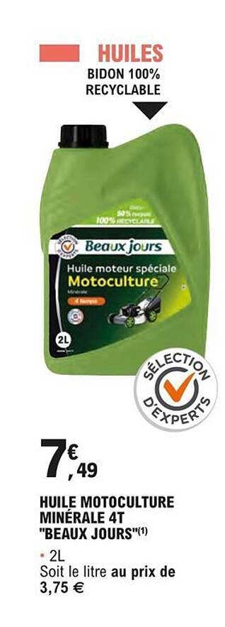 huile motoculture minérale 4t "beaux jours"