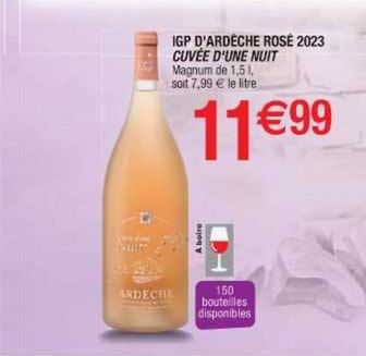igp d'ardèche rosé 2023 cuvée d'une nuit