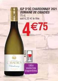 IGP D'oc Chardonnay 2021 Domaine De Cibadiés