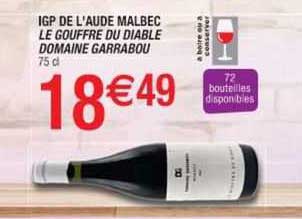 igp de l'aude malbec le gauffre du diable domaine garrabou