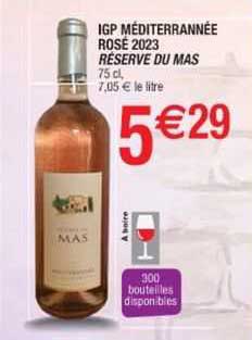 igp méditerranée rosé 2023 réserve du mas