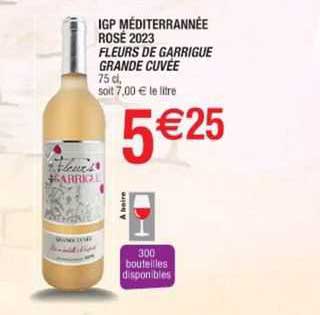igp méditerranée rosé 2023 fleurs de garrigue grande cuvée