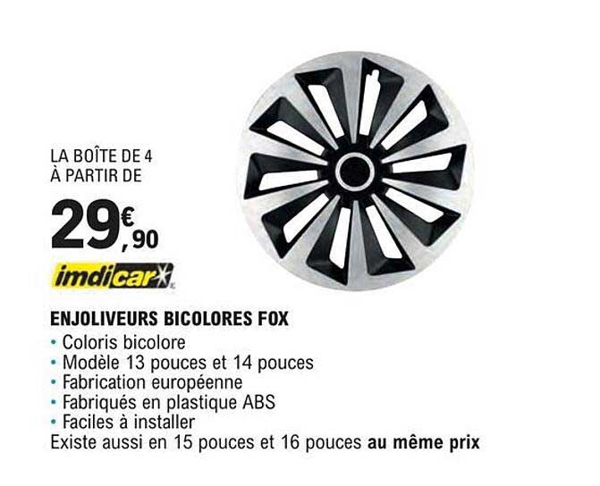 Imdicar Enjoliveurs Bicolores Fox