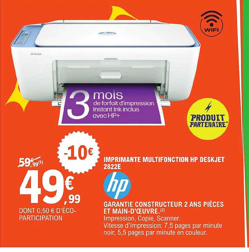 Imprimante Multifonction Hp Deskjet 2822e Hp
