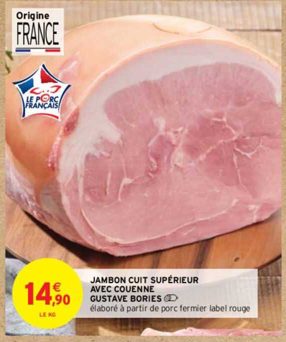 jambon cuit supérieur avec couenne gustave bories