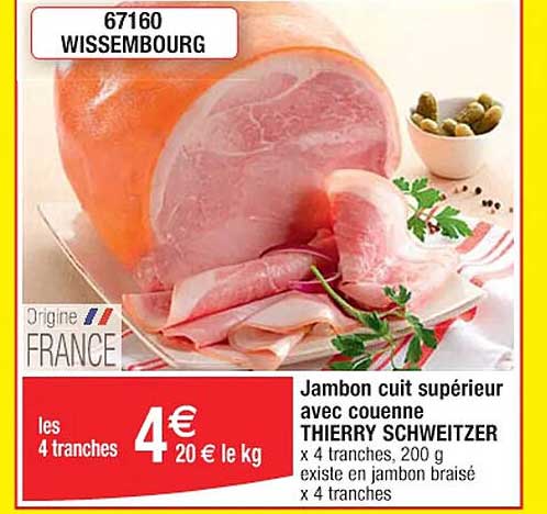 jambon cuit supérieur avec couenne thierry schweitzer