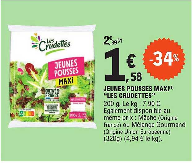 jeunes pousses maxi "les crudettes"