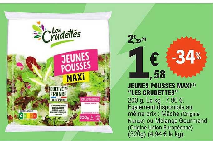 jeunes pousses maxi "les crudettes"