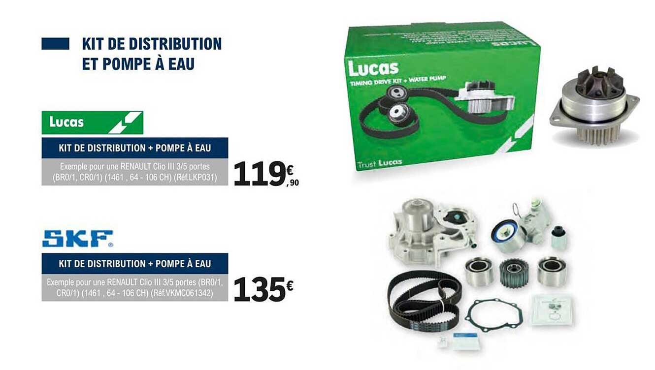 kit de distribution + pompe à eau lucas kit de distribution + pompe à eau skf