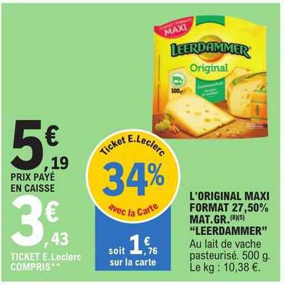 l'original maxi format 27,50% mat.gr. "leerdammer"