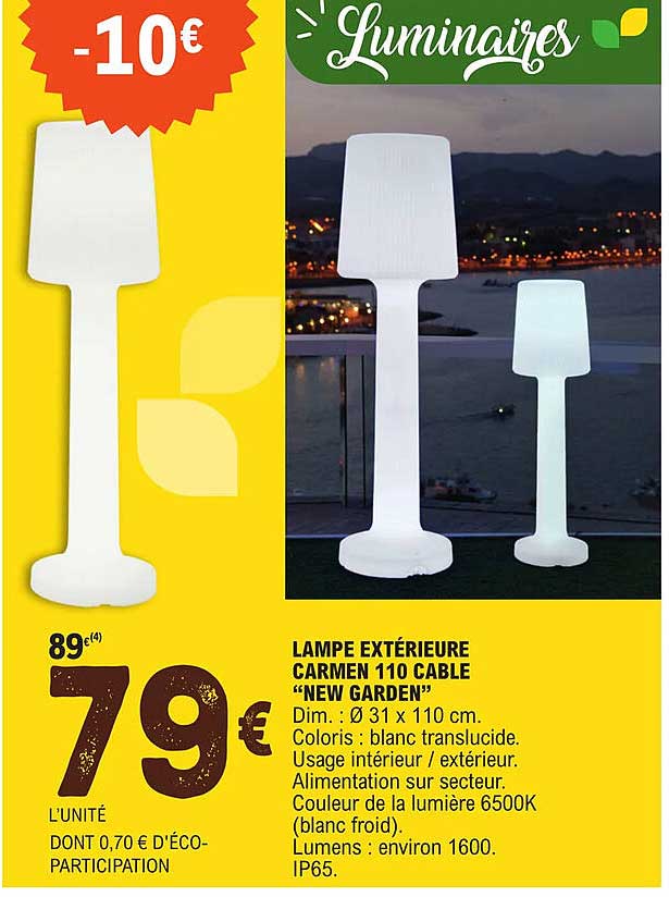 lampe extérieure carmen 110 cable "new garden"