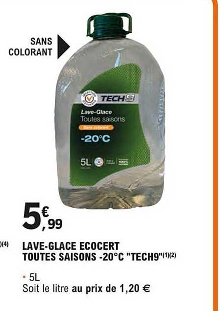 lave-glace ecocert toutes saisons -20°c "tech9"