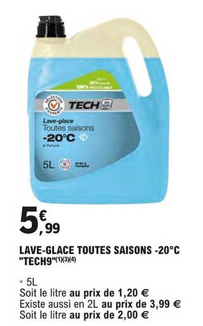 lave-glace toutes saisons -20°c "tech9"