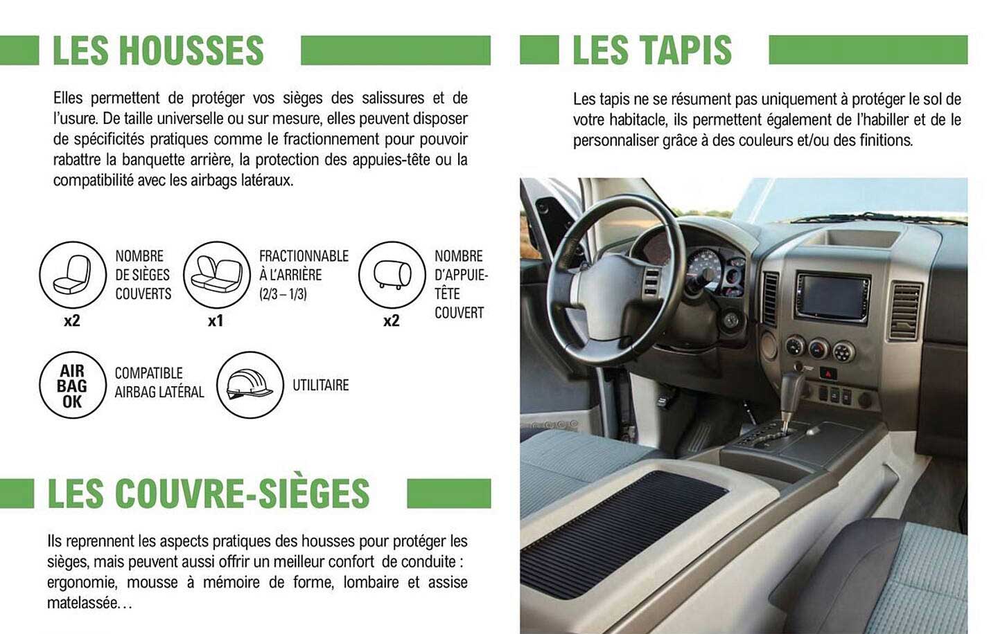 Les Housses, Les Tapis, Les Couvre-sièges