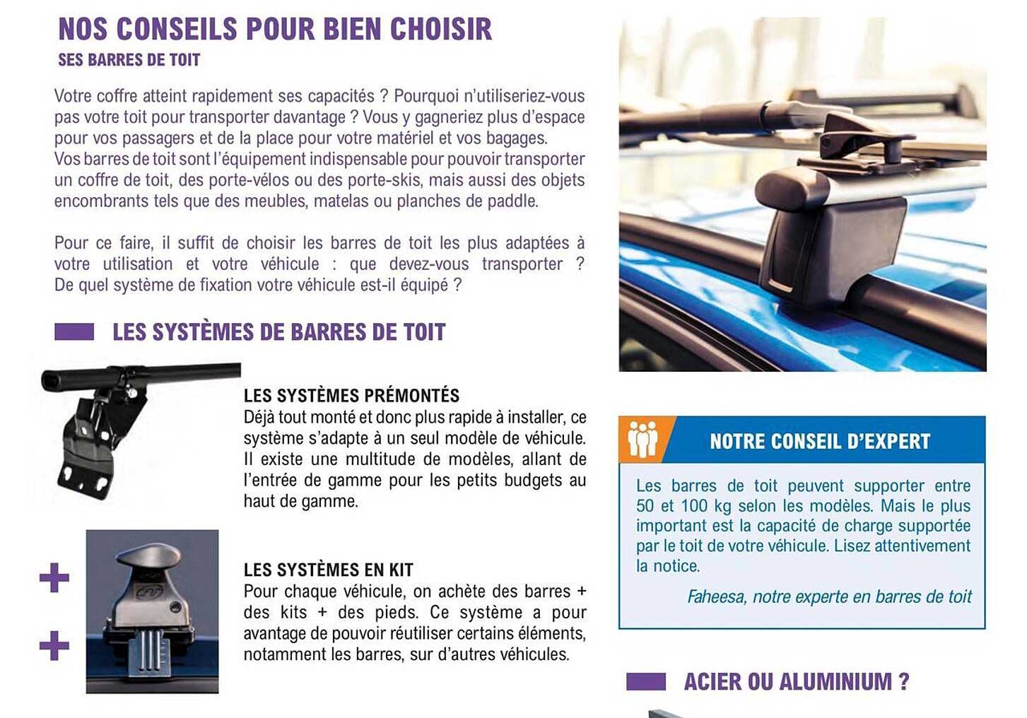 les systèmes de barres de toit