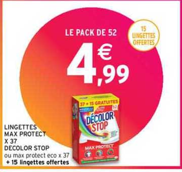 Lingettes Max Protect X37 Décolor Stop