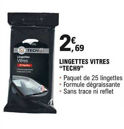 Lingettes Vitres "tech9"