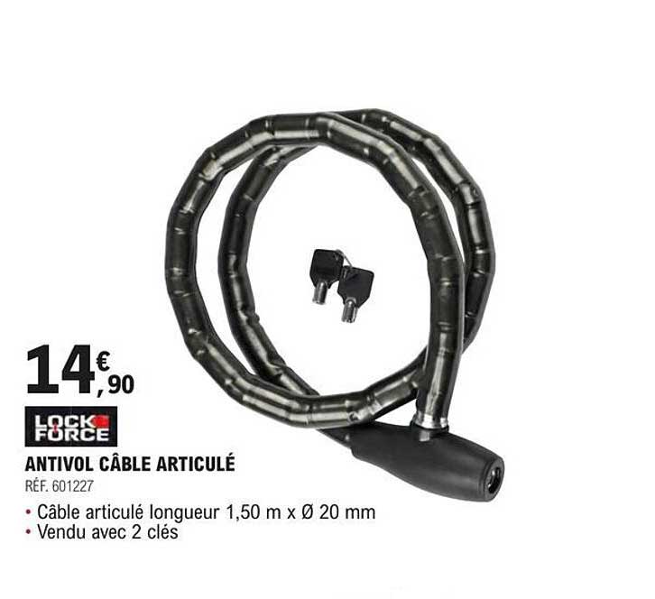 lock force antivol câble articulé