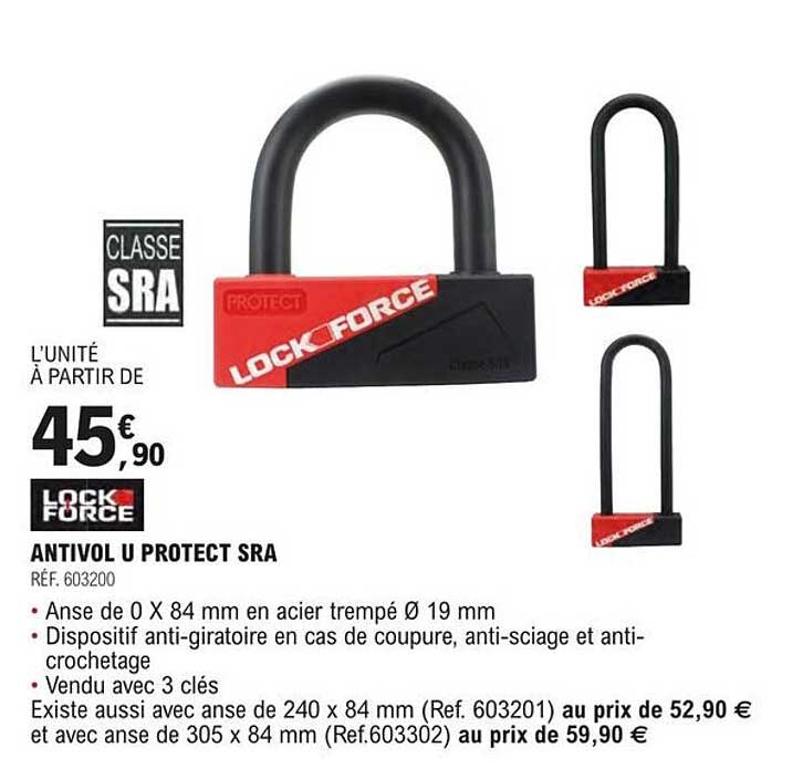 Lock Force Antivol U Protect Sra