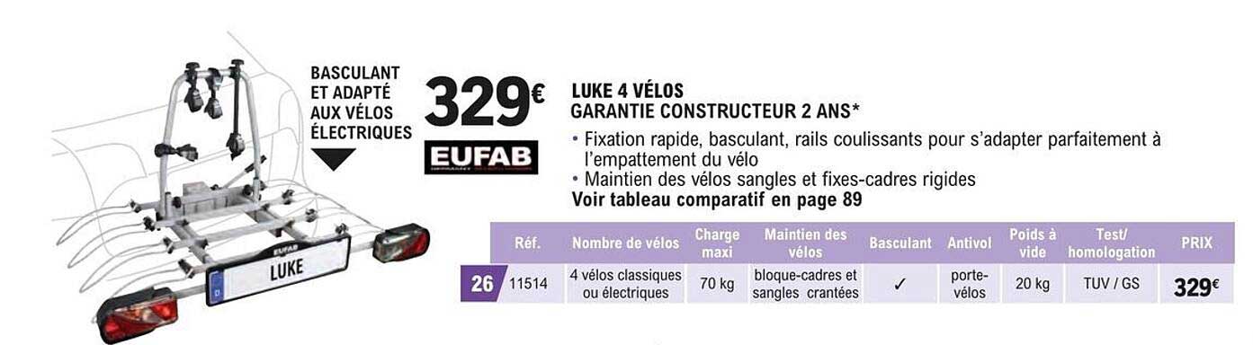 luke 4 vélos eufab