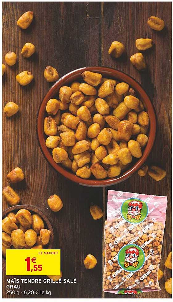 maïs tendre grillé salé grau