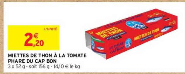 miettes de thon à la tomate phare du cap bon