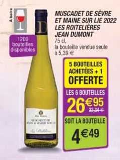 muscadet de sèvre et maine sur lie 2022 les roitelières jean dumont