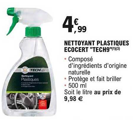 Nettoyant Plastiques Ecocert "tech9"