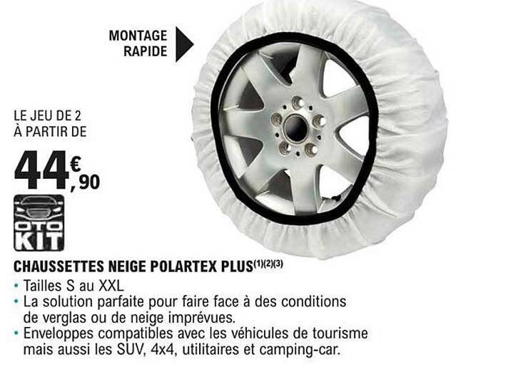 oto kit chaussettes neige polartex plus