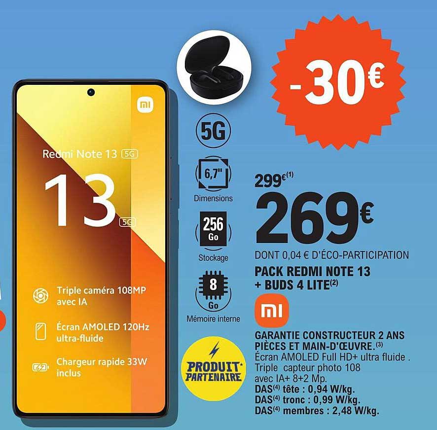 pack redmi note 13 + buds 4 lite mi