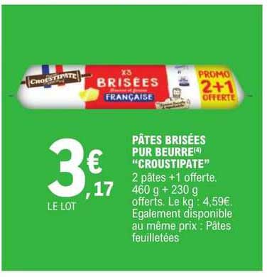 pâtes brisées pur beurre "croustipate"