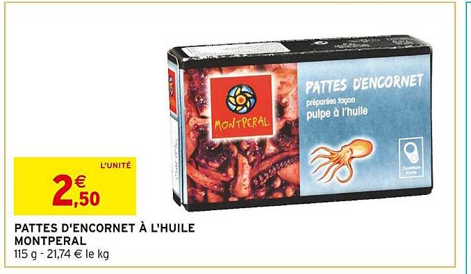 pattes d'encornet à l'huile montperal