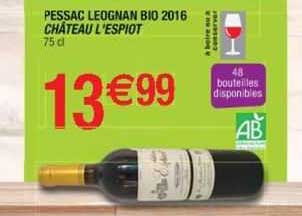 pessac leognan bio 2016 château l'espiot